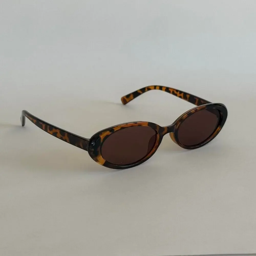 Y2K Brown Black Cat Eye Sunglasses Unisex Retro Streetwear UVA UVB